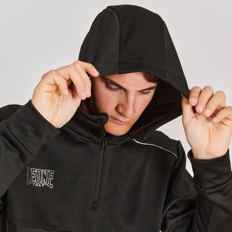 Leone OUTLINE HOODED SWEATSHIRT - black